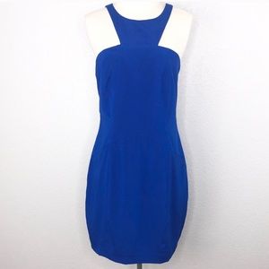 Jay Godfrey Blue Silk Halter Bodycon Dress 8